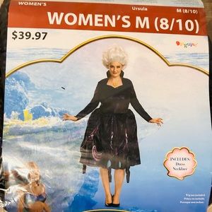 Women’s Ursula, Halloween Costume Size Medium 8/10 Black